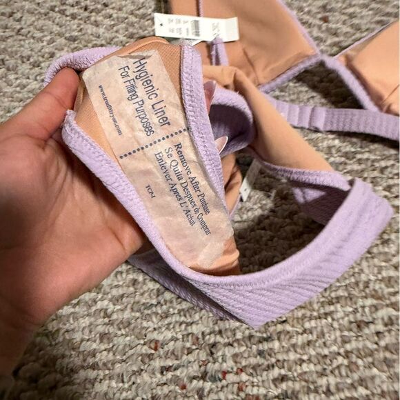 NWT J. Crew Textured plunge bikini top & curved-waist cheeky bottom- Size Medium - Picture 7 of 7